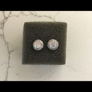 Cubic Zirconia sterling silver stud earrings.